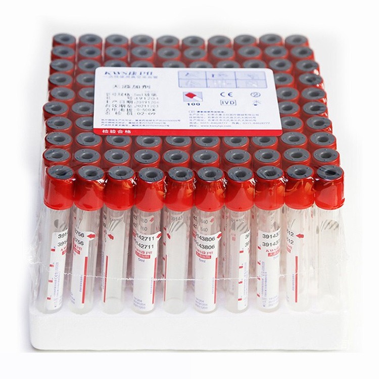 Blood Collection Tube - 無添加赤色真空採血チューブ100本入り、臨床血清検査用PET血液検体採取チューブ、PRFチューブ