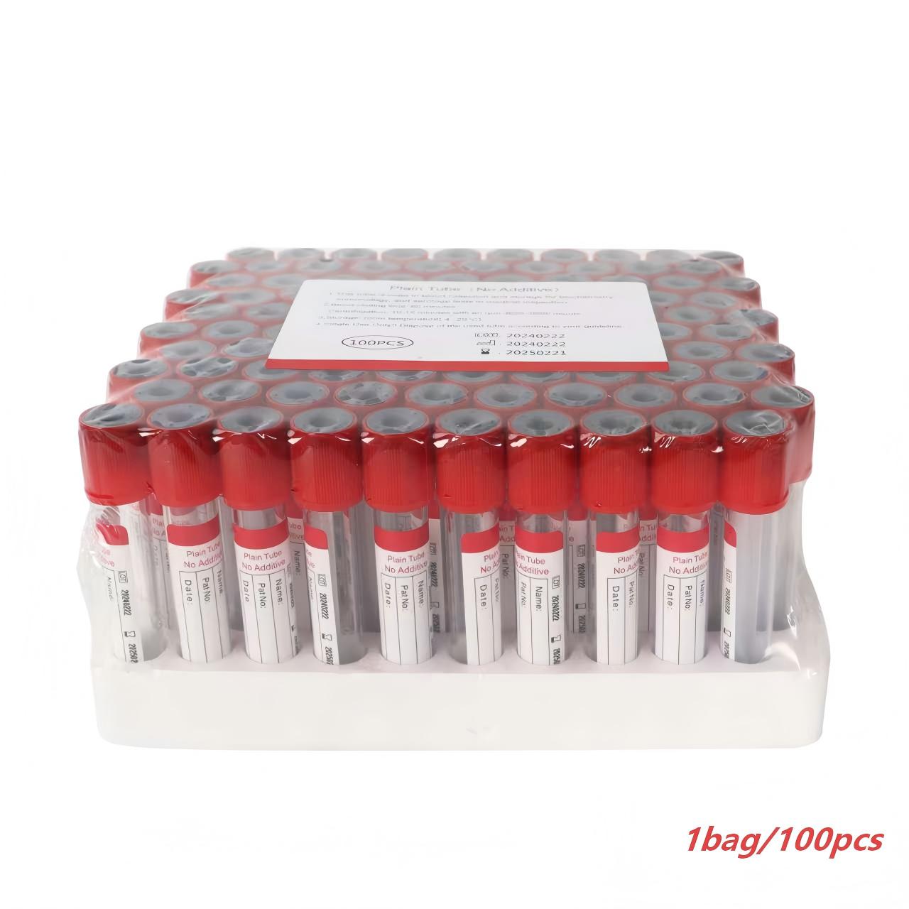 100 個使い捨てガラス血液採取真空管負圧蓋付き試験管カバー - Blood Collection Tube のレビューと価格